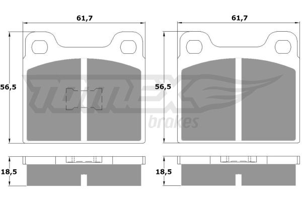 TOMEX BRAKES Piduriklotsi komplekt,ketaspidur TX 10-161